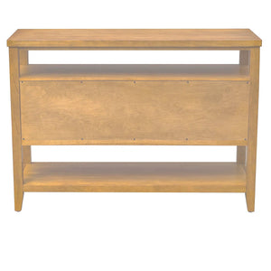 Naomi Wood Console Table with Natural Cane Storage Doors  Wooden Bazar