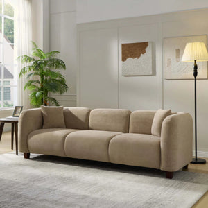 Robo Modern Minimalist Upholstered 3-Seater Sofa With Soft-Touch Fabric