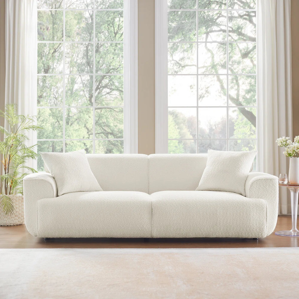 Kelibor Modern Style 3Seater Sofa in boucle fabric - Wooden Bazar