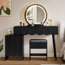 Makeup Vanity Set With Stool And Led Mirror  Wooden Bazar