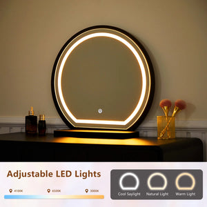 Makeup Vanity Set With Stool And Led Mirror  Wooden Bazar