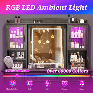 Makeup Vanity Table with Mirror and Lights  Wooden Bazar