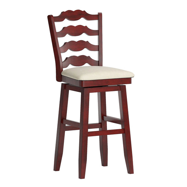 Makris Swivel Upholstered Counter Stool with Comfortable Padded Seat  Wooden Bazar