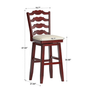 Makris Swivel Upholstered Counter Stool with Comfortable Padded Seat  Wooden Bazar