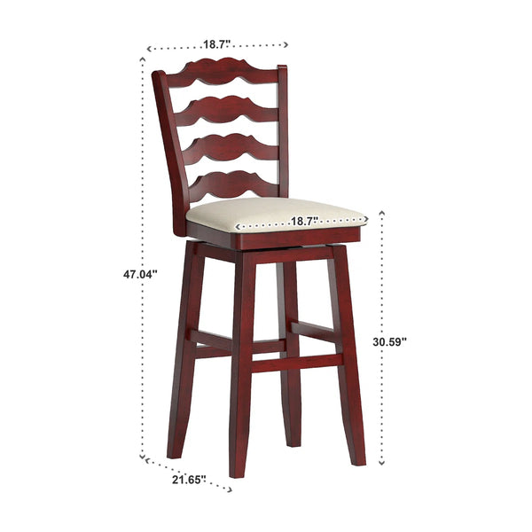 Makris Swivel Upholstered Counter Stool with Comfortable Padded Seat  Wooden Bazar