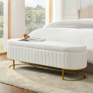 Gangin Storage Bench With Internal Compartmented And Channel Tufted