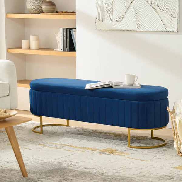 Gangin Storage Bench With Internal Compartmented And Channel Tufted