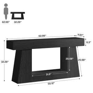 Narrow Manufactured Wood Console Table with Shelves  Wooden Bazar