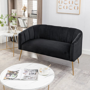 Velvet Loveseat  Wooden Bazar