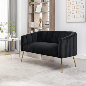 Velvet Loveseat  Wooden Bazar