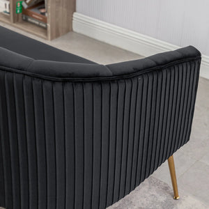 Velvet Loveseat  Wooden Bazar
