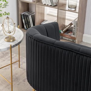 Velvet Loveseat  Wooden Bazar