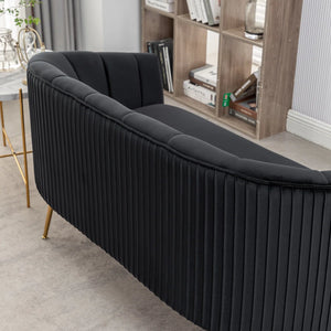 Velvet Loveseat  Wooden Bazar