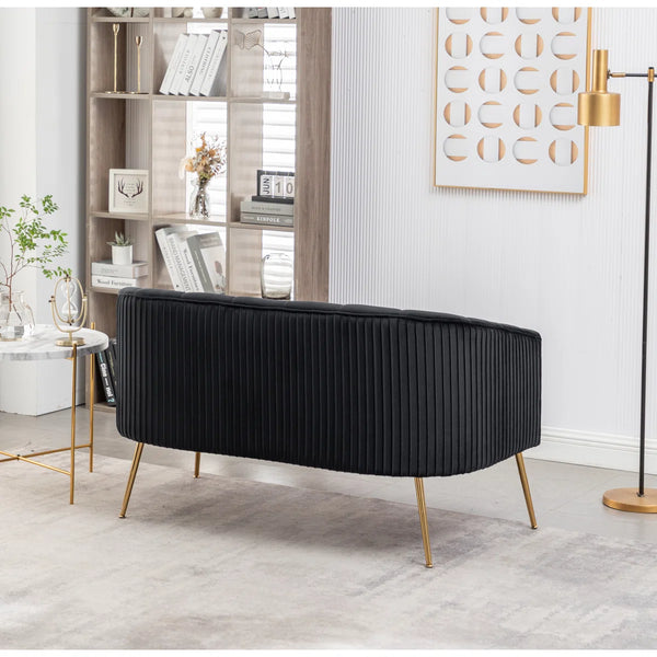 Velvet Loveseat  Wooden Bazar