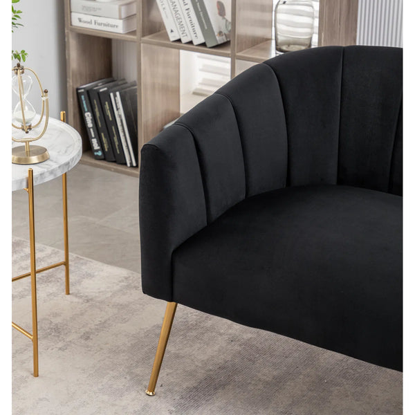 Velvet Loveseat  Wooden Bazar