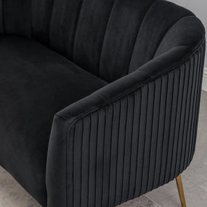 Velvet Loveseat  Wooden Bazar