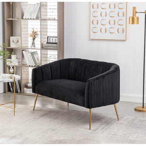 Velvet Loveseat  Wooden Bazar