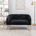 Velvet Loveseat  Wooden Bazar