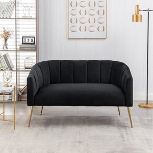 Velvet Loveseat  Wooden Bazar