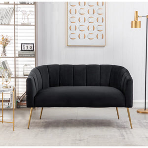 Velvet Loveseat  Wooden Bazar