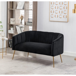 Velvet Loveseat  Wooden Bazar