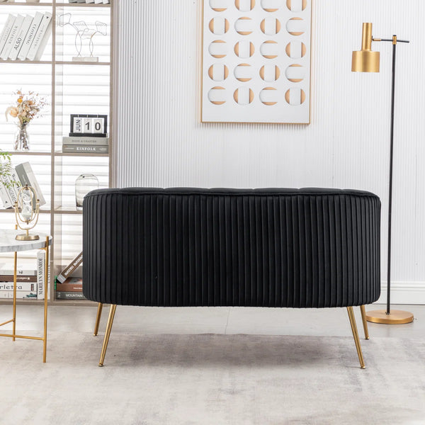 Velvet Loveseat  Wooden Bazar