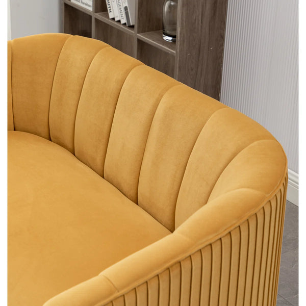 Velvet Loveseat  Wooden Bazar