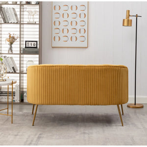 Velvet Loveseat  Wooden Bazar