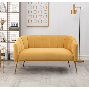 Velvet Loveseat  Wooden Bazar