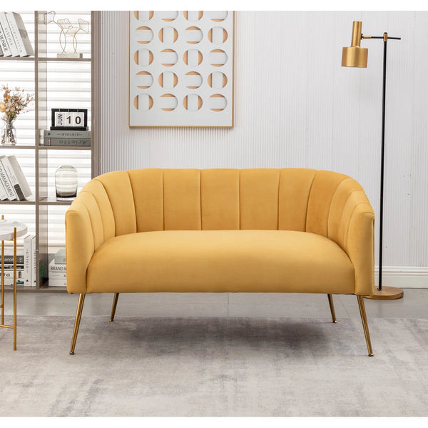 Velvet Loveseat  Wooden Bazar