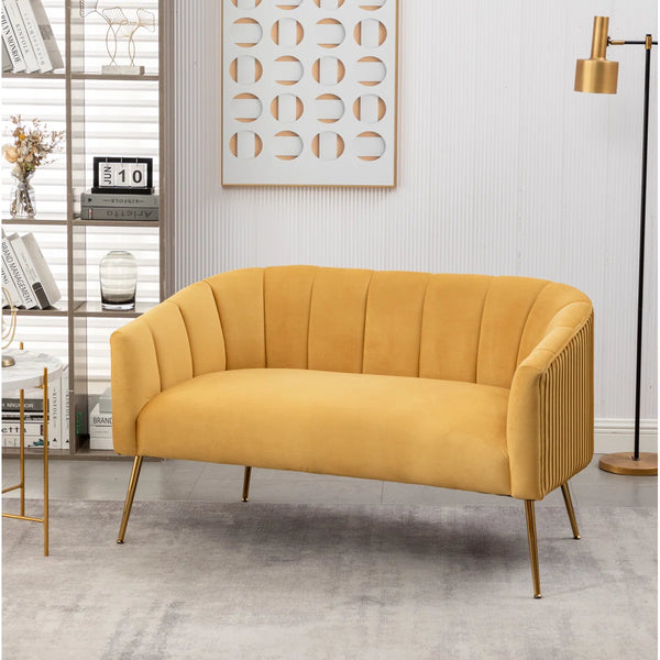 Velvet Loveseat  Wooden Bazar