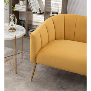 Velvet Loveseat  Wooden Bazar
