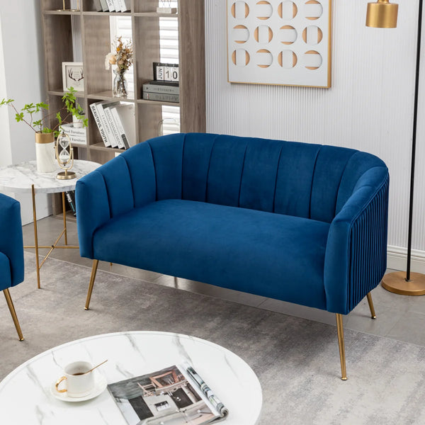 Velvet Loveseat  Wooden Bazar