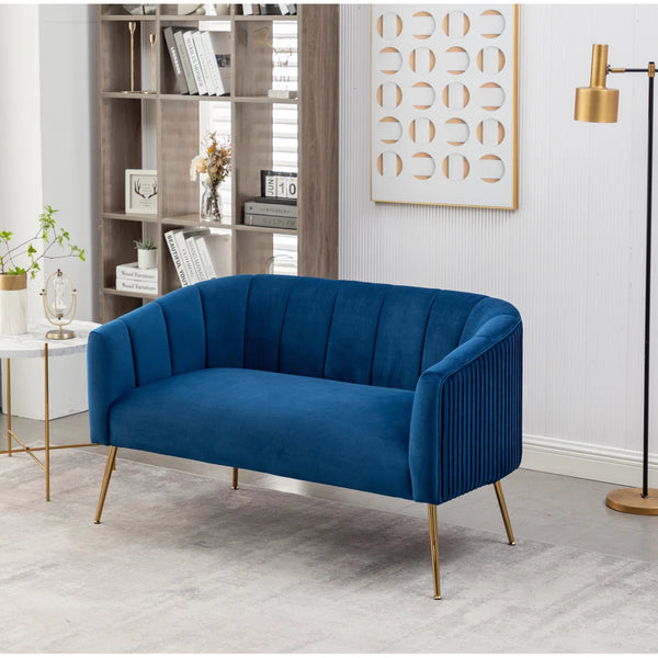 Velvet Loveseat  Wooden Bazar