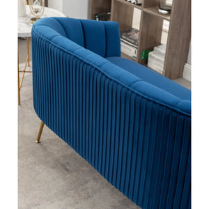 Velvet Loveseat  Wooden Bazar