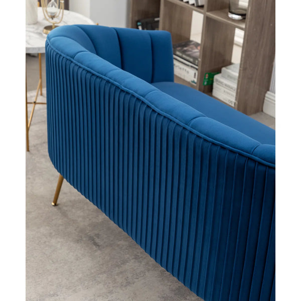Velvet Loveseat  Wooden Bazar