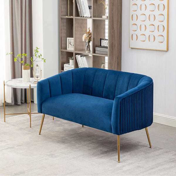 Velvet Loveseat  Wooden Bazar