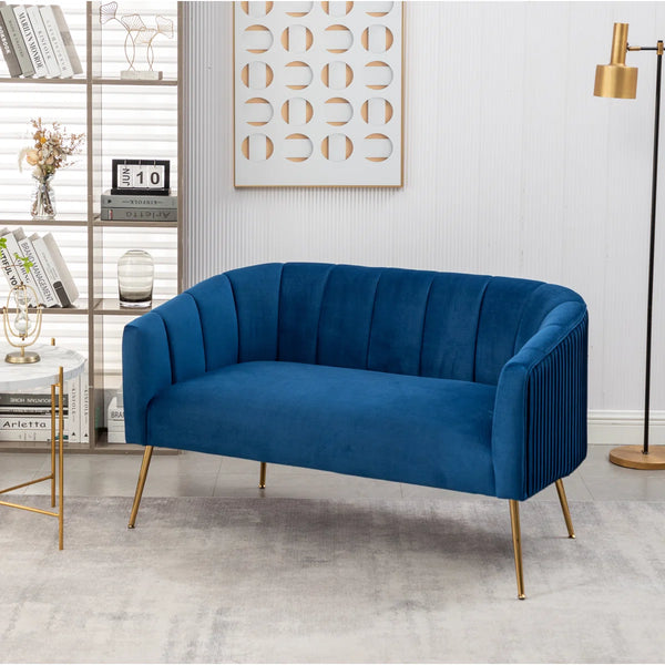 Velvet Loveseat  Wooden Bazar