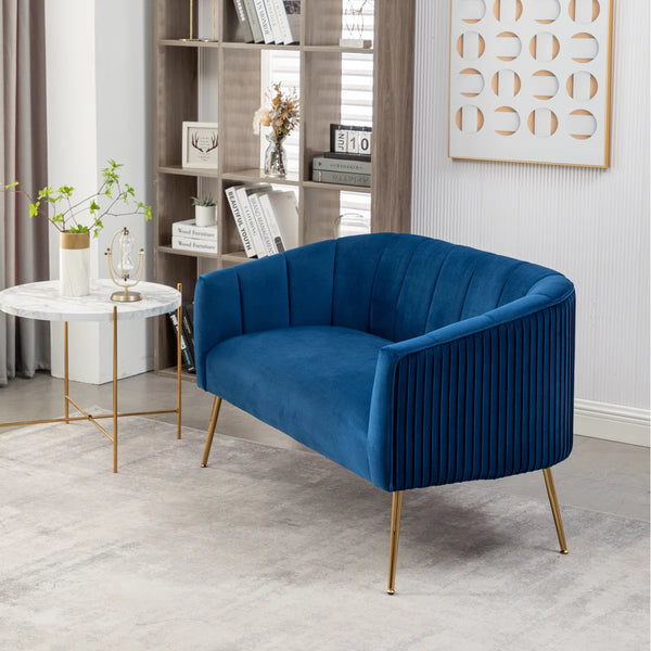 Velvet Loveseat  Wooden Bazar