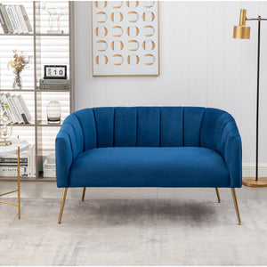 Velvet Loveseat  Wooden Bazar
