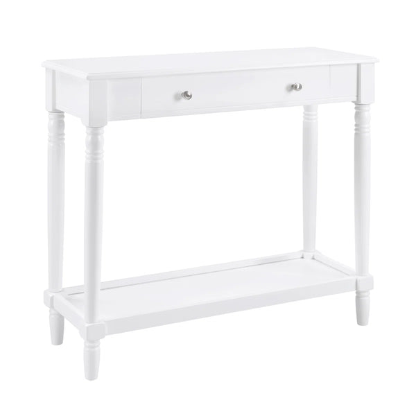 No-Tools Assembly Entryway Console Table with 1 Drawer and Lower Shelf for Hallway & Living Room  Wooden Bazar