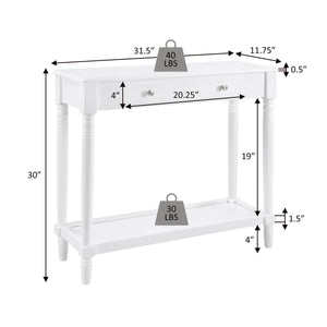 No-Tools Assembly Entryway Console Table with 1 Drawer and Lower Shelf for Hallway & Living Room  Wooden Bazar
