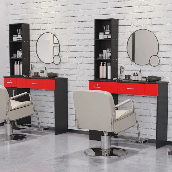 Profesor Makeup Vanity Salon Stations for Hair Stylist Locking Wall Mo