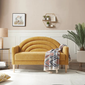 Upholstered Loveseat Wooden Bazar