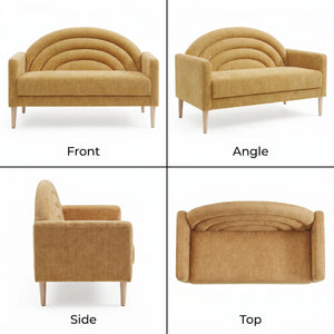 Upholstered Loveseat Wooden Bazar