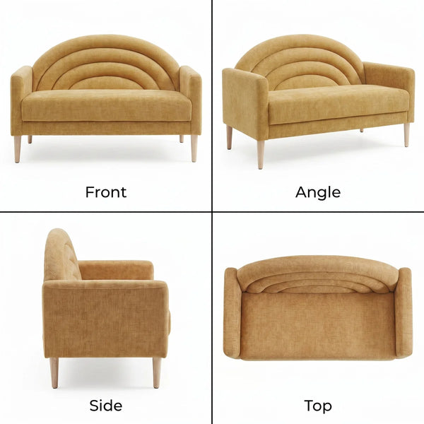 Upholstered Loveseat Wooden Bazar