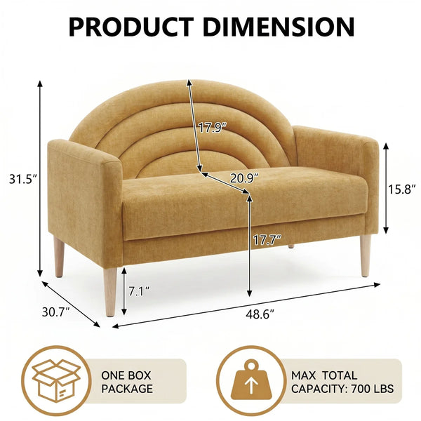Upholstered Loveseat Wooden Bazar