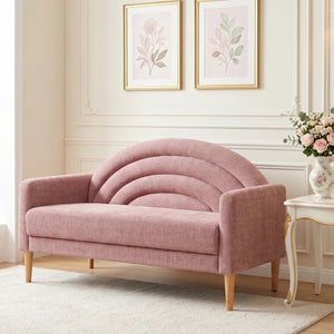 Upholstered Loveseat Wooden Bazar