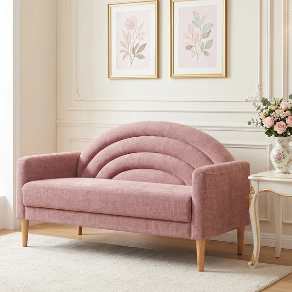 Upholstered Loveseat Wooden Bazar