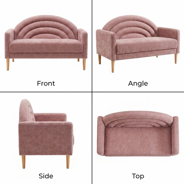 Upholstered Loveseat Wooden Bazar